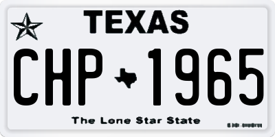 TX license plate CHP1965