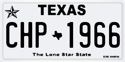 TX license plate CHP1966