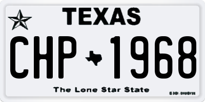TX license plate CHP1968