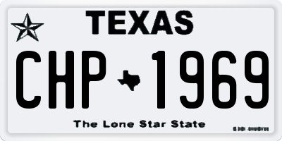 TX license plate CHP1969