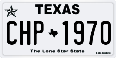 TX license plate CHP1970