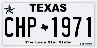 TX license plate CHP1971