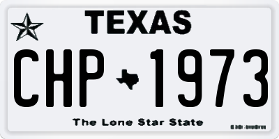 TX license plate CHP1973