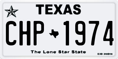 TX license plate CHP1974