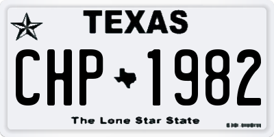 TX license plate CHP1982