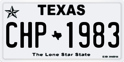 TX license plate CHP1983