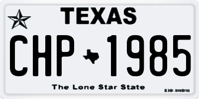 TX license plate CHP1985