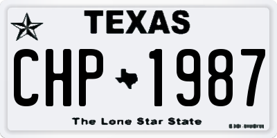 TX license plate CHP1987