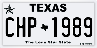 TX license plate CHP1989