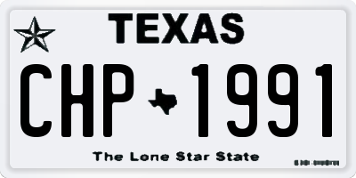 TX license plate CHP1991
