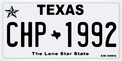 TX license plate CHP1992