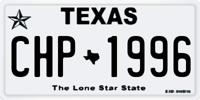TX license plate CHP1996