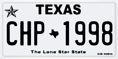 TX license plate CHP1998