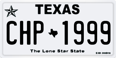TX license plate CHP1999