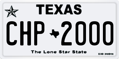 TX license plate CHP2000