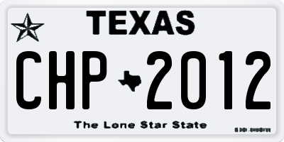 TX license plate CHP2012