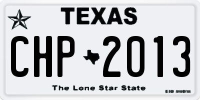 TX license plate CHP2013