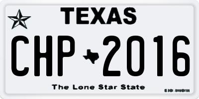 TX license plate CHP2016