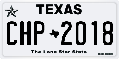 TX license plate CHP2018