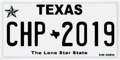 TX license plate CHP2019