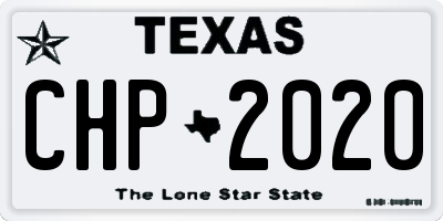 TX license plate CHP2020