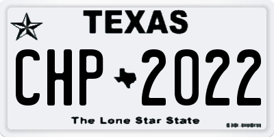 TX license plate CHP2022