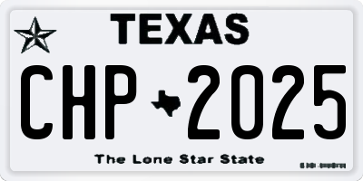 TX license plate CHP2025