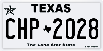 TX license plate CHP2028