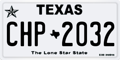 TX license plate CHP2032