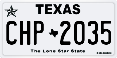 TX license plate CHP2035