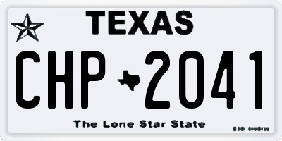 TX license plate CHP2041
