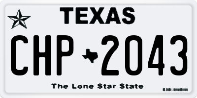 TX license plate CHP2043