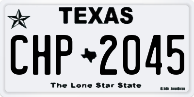 TX license plate CHP2045