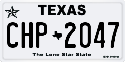 TX license plate CHP2047