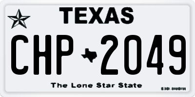 TX license plate CHP2049