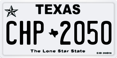 TX license plate CHP2050