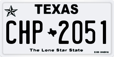 TX license plate CHP2051