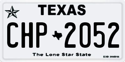 TX license plate CHP2052