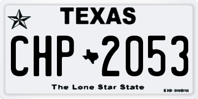 TX license plate CHP2053