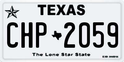 TX license plate CHP2059