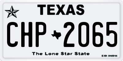 TX license plate CHP2065