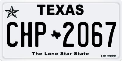 TX license plate CHP2067