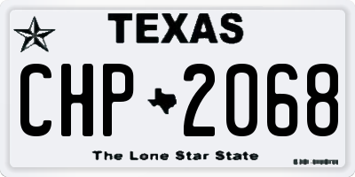 TX license plate CHP2068