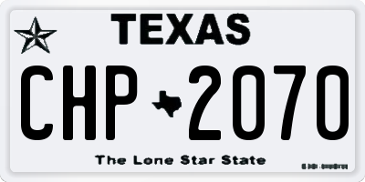 TX license plate CHP2070