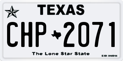 TX license plate CHP2071