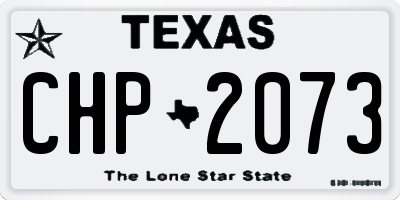 TX license plate CHP2073
