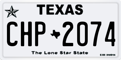 TX license plate CHP2074