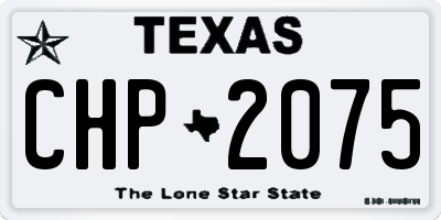 TX license plate CHP2075