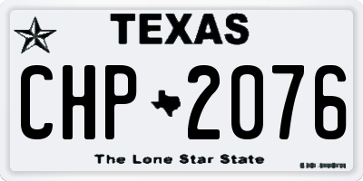TX license plate CHP2076