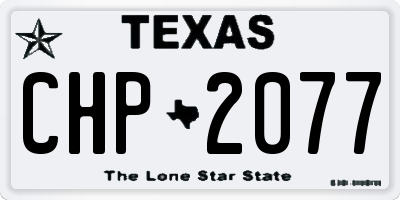 TX license plate CHP2077